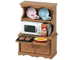 Epoch Traumwiesen Sylvanian Families 5023 Geschirrschrank mit Mikrowelle, Puppenzubehör, mehrfarben