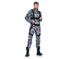 LEG AVENUE 85279 - 2Tl. Kostüm Set Fallschirmjäger, Größe L, camo, Männer Karneval Fasching