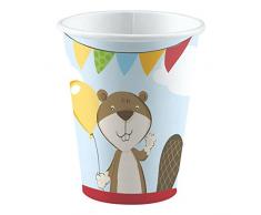 amscan 9903054 Fuchs und Biber Becher, Mehrfarbig, 250 ml