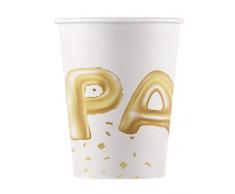 Generique PR89949 Pappbecher Party Gold und Weiß, 8 Stück