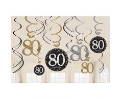 Amscan International 9901723 Gold Celebration 80. Swirl Dekoration Kit