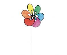 HQ Windspiration 100838 - Paradise Flower Rainbow, UV-beständiges und wetterfestes Windspiel - Höhe: 82 cm, Tiefe: 15 cm, Ø: 35 cm, inkl. Standstab und Bodenanker