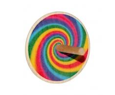 Hess Holzspielzeug 14335 - Kreisel aus Holz, buntes Muster, ca. 10 cm, sortiert