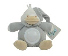 Kögler 20336 Plüschtier mit Nachtlicht, Ente in grau, LED Lampe mit harmonischem Farbwechsel, ca. 24 x 25 cm groß, kuschelig weiche Einschlafhilfe für Babys und Kleinkinder
