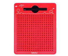 Beleduc 21091 - Das magische Magnetspiel, magnetische Zeichentafel, zum Mitnehmen, rot, klein (175x215mm)