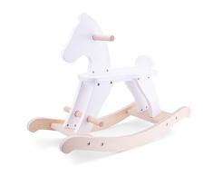 New Classic Toys 11146 Schaukelpferd aus Holz-Weis