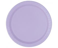 Unique Party 21.9 cm Party Teller, 8er Pack, lavendel