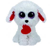 TY 37210 37210-Honey Bun, Hund mit Herz 15 cm, Kuscheltier, Weiss