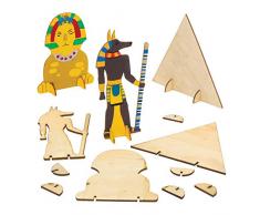 Baker Ross Bastelsets aus Holz Ägypten zum Aufstellen (6 Stück) - für Kinder zum Mallen, Zusammensetzen und Dekorieren