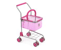 Bayer Chic 2000 761 31 - Einkaufswagen mit Tragekorb, Ideale Ergänzung zum Kaufladen, Dots Pink