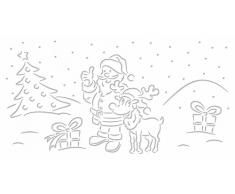 Ursus 18420070 - Silhouetten Tischlichter Filigrano Weihnachtsmann, 115 g/qm, 5 Blatt, 14 x 27 cm, weiß