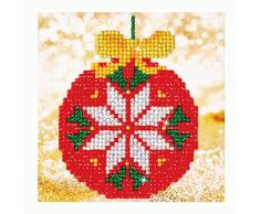 Pracht Creatives Hobby DD2-021 - Diamond Dotz Weihnachtskugel, funkelndes Diamantbild zum Selbstgestalten, ca. 13,5 x 13,5 cm groß, Malen mit Diamanten, ideal für Anfänger