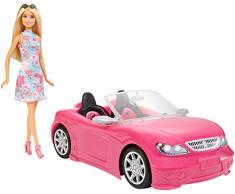 Barbie FPR57 - Puppe und Cabrio Auto in pink, Puppen und Puppenzubehör Spielzeug ab 3 Jahren