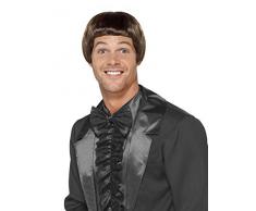 Smiffys Herren 90er Jahre Topf Haarschnitt Perücke, Braun, One Size, 43678