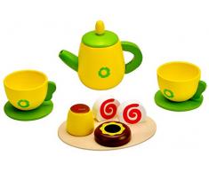 Idena 4100108 Kleine Küchenmeister Kaffee Set aus Holz, für Spielküche und Kaufmannsladen, ab 3 Jahre, ca. 24 x 18 x 6 cm