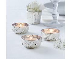 Ginger Ray Wedding Silver Checked Glass Tea Light Glas, silber