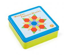 Small Foot 11357 Tangram Legespiel in Blechbox, inkl. 16 Aufbauvarianten für endlosen Knobelspaß, ab 3 Jahren Spielzeug, Mehrfarbig