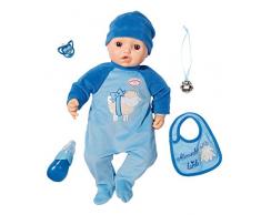 Zapf Creation 701898 Baby Annabell Puppe Alexander mit lebensechten Funktionen und Zubehör 43 cm, blau
