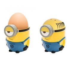 Despicable Me - Minions Eierbecher mit Salzstreuer in Keramik in Geschenkpackung, Blue/Yellow/Black, 7 x 7 x 9,5 cm