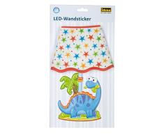 Idena 31252 - LED Wandsticker Lampe Dino, mit Licht Sensor, ca. 31 x 18 cm