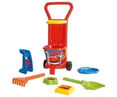 Wader 77371 Sandspielzeug Disney Pixar Cars mit Caddy, Eimer, Sandmühle, Sieb, Schaufel, Rechen und 2 Sandformen, 8 teilig, bunt