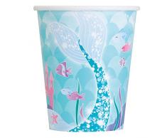 Unique Party 58326 266 ml Meerjungfrau Party Becher, 8 Stück