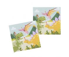 Boland 50059 - Papierservietten Dinosaurier, 12 Stück, Größe 33 x 33 cm, Dino, Partygeschirr, Garten Party, Geburtstag, Fingerfood, Partyzubehör, Überraschungsparty, Motto Party, Karneval
