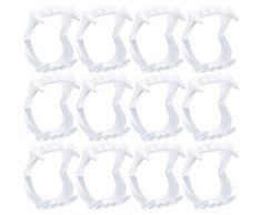 Shatchi 11896-VAMPIRE-TEETH-06pcs Weiße Fangs Vampir Fake Zähne Halloween Kostüm Zubehör Party Tüten Füller