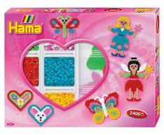 Hama 3718 - Original Bügelperlen Kreativbox Herzen, ca. 2400 Perlen, 3 Stiftplatten und Zubehör