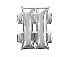 amscan 3306601 Folienballon Symbol #, Silber