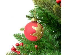 Shatchi 15647-BAUBLES 6 Stück handbemalte Christbaumkugeln aus Glas zum Aufhängen, Weihnachtsdekoration, Weihnachten, mehrfarbig