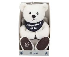 Depesche 8139.135 - Schutzengel Bär aus Plüsch, ca. 9 cm, mit Datum 14. Mai, Geschenk für Geburtstag, Jahrestag oder Hochzeitstag