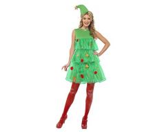 Smiffys, Damen Weihnachtsbaum Kostüm, Kleid und Mütze, Größe: M, 24331