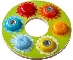 HABA 304257 - Geburtstagskranz Blumenwiese, Dekoration für den Geburtstagstisch mit Platz für bis zu 6 Kerzen, Kerzenhalter aus Holz und Metall