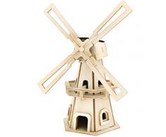 Solar Holzbausatz 3D Puzzle Windmühle