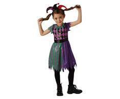 Rubies Offizielles Harlekin-Jester, Halloween, Gruseliger Zirkus, Mädchen Kostüm