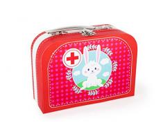 small foot 10864 Arztkoffer Tierarzt aus Holz, inkl. Zubehör (Spritze, Thermometer uvm.) und Kuschelhase, ab 3 Jahren