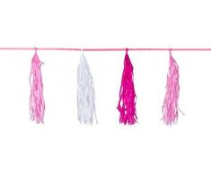 Quasten-Girlande in * BABY-PINK * zur Geburt von einem Mädchen // Deko Dekoration Geburtstag Rosa