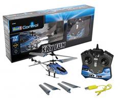 Revell Control RC Helikopter, ferngesteuerter Hubschrauber für Einsteiger, 2,4 GHz Fernsteuerung, einfach zu fliegen, Gyro, stabiles Chassis, LED-Beleuchtung, USB-Ladegerät - SKY FUN 23982