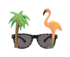 Bristol Novelty BA568 Flamingo Palme Brille, unisex-adult, Mehrfarbig, Einheitsgröße