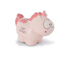 Nici 42518 Spardose Einhorn Merry Heart Happy Birthday, 7,5 x 12 x 16,5 cm, rosa, ca
