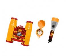 Jurassic World 75450 Adventureset 3 teilig-Fernglas, Kompass und Taschenlampe auf Blisterkarte, 21 x 5 x 28 cm, bunt