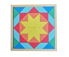 B&Julian® Holz Tetris Spiele Legespiel Geometrie Puzzle mit Geometrische Formen in Box 3D Effekt Lernspiele für Kinder Knobelspiele 40 TLG.