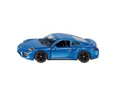 SIKU 1506, Porsche 911 Turbo S, Metall/Kunststoff, Blau, Spielzeugauto für Kinder, Öffenbare Türen