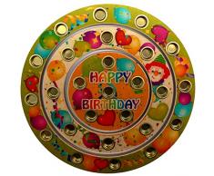 Hess Holzspielzeug 15643 - Geburtstagsring Happy Birthday aus Holz für 26 Kerzen, ca. 22 cm