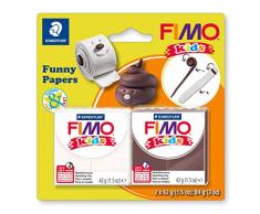 STAEDTLER FIMO kids superweiche, ofenhärtende Knete, Modellierspaß speziell für Kinder, witzige Figuren, funny papers, 8035 17