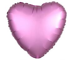 Amscan 3682201 Folienballon Herz, Farbe: Flamingo Satin, 43cm