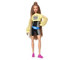 Barbie GHT91 BMR1959 Streetwear Signature bewegliche Puppe mit geflochtenem Haar und Radlerhose, inkl. Accessoires und Puppenständer
