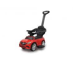 Jamara 460451 Rutscher Mercedes-AMG GLE 63 3in1-Kippschutz, Kofferraum, Schub-und Haltestange mit Lenkfunktion, Rückenlehne, Schutzbügel, ausziehbare Fußauflage, Sound/Hupe am Lenkrad, rot
