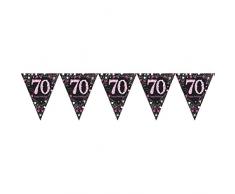 amscan 9901740 Wimpelkette Pink Celebration 70 Jahre